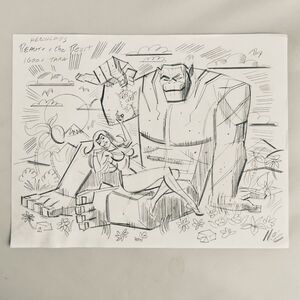 Mitch O'Connell Original Art Sketch, 8x10, Herculoids Igoo Hanna-Barbera SIGNED